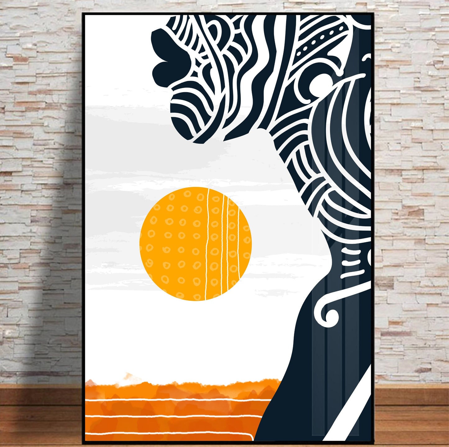 Abstract ethnic black woman art print