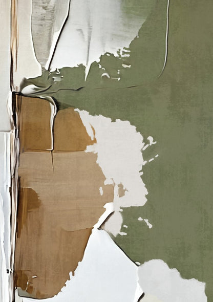 Neutral Abstract Wall Art Set of 4, Sage Green Minimalist Prints, Organic Modern Gallery Wall