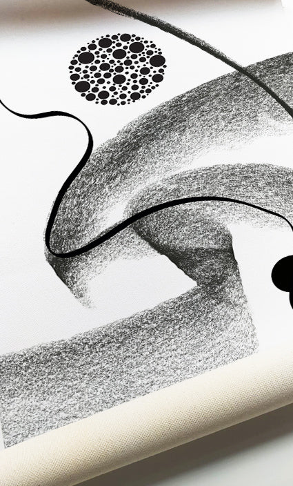 Monochrome gallery wall bringing modern artistic style to contemporary interiors