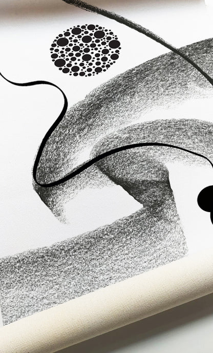 Monochrome gallery wall bringing modern artistic style to contemporary interiors