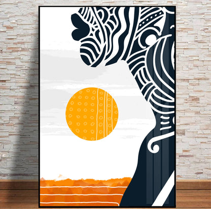 Abstract ethnic black woman art print
