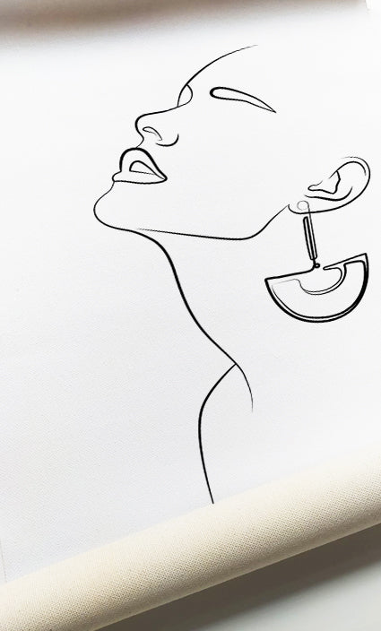 Modern abstract woman line art prints with elegant floral illustrations and continuous line drawing