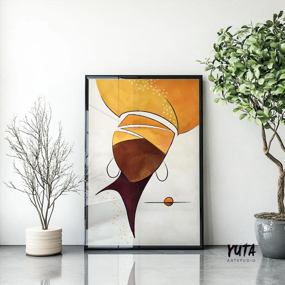 Bold statement African art poster with geometric and colorful details.