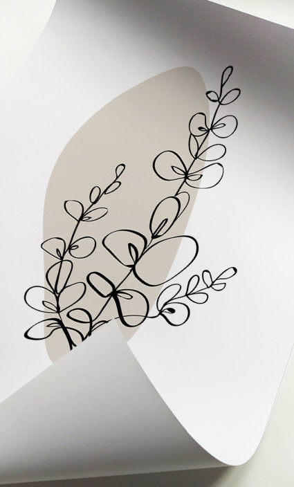 Botanical line drawing wall art set for living rooms, bedrooms, offices, and entryways