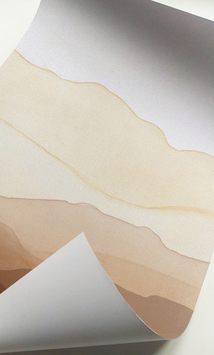 Minimalist layered mountain landscape prints for modern homes