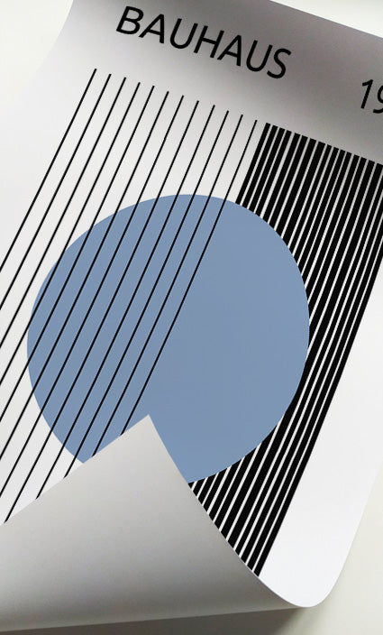 Mid-Century Modern blue geometric prints for contemporary interiors
