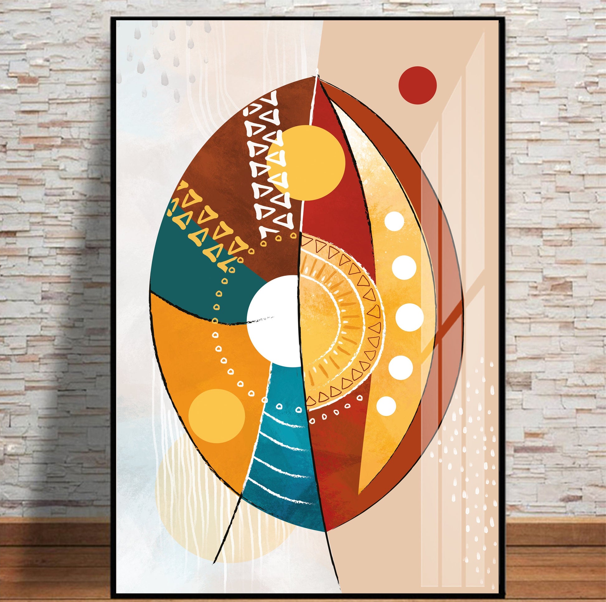 Colorful abstract ethnic africa wall art