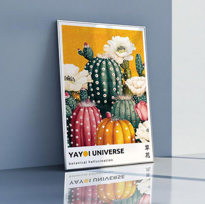 Modern abstract flower print – Japandi wall art inspired by Kusama’s iconic bold aesthetics.