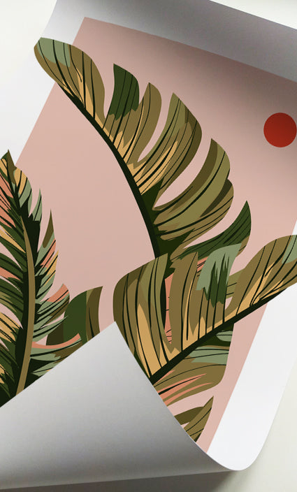 Elegant tropical botanical prints bringing natural warmth to contemporary interiors