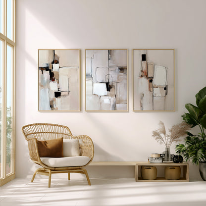 Contemporary beige wall art bringing warmth and sophistication to modern interiors