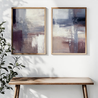 Contemporary blue abstract wall art for modern bedroom
