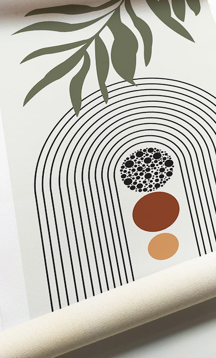 Contemporary botanical prints inspired by organic forms and geometric modern design