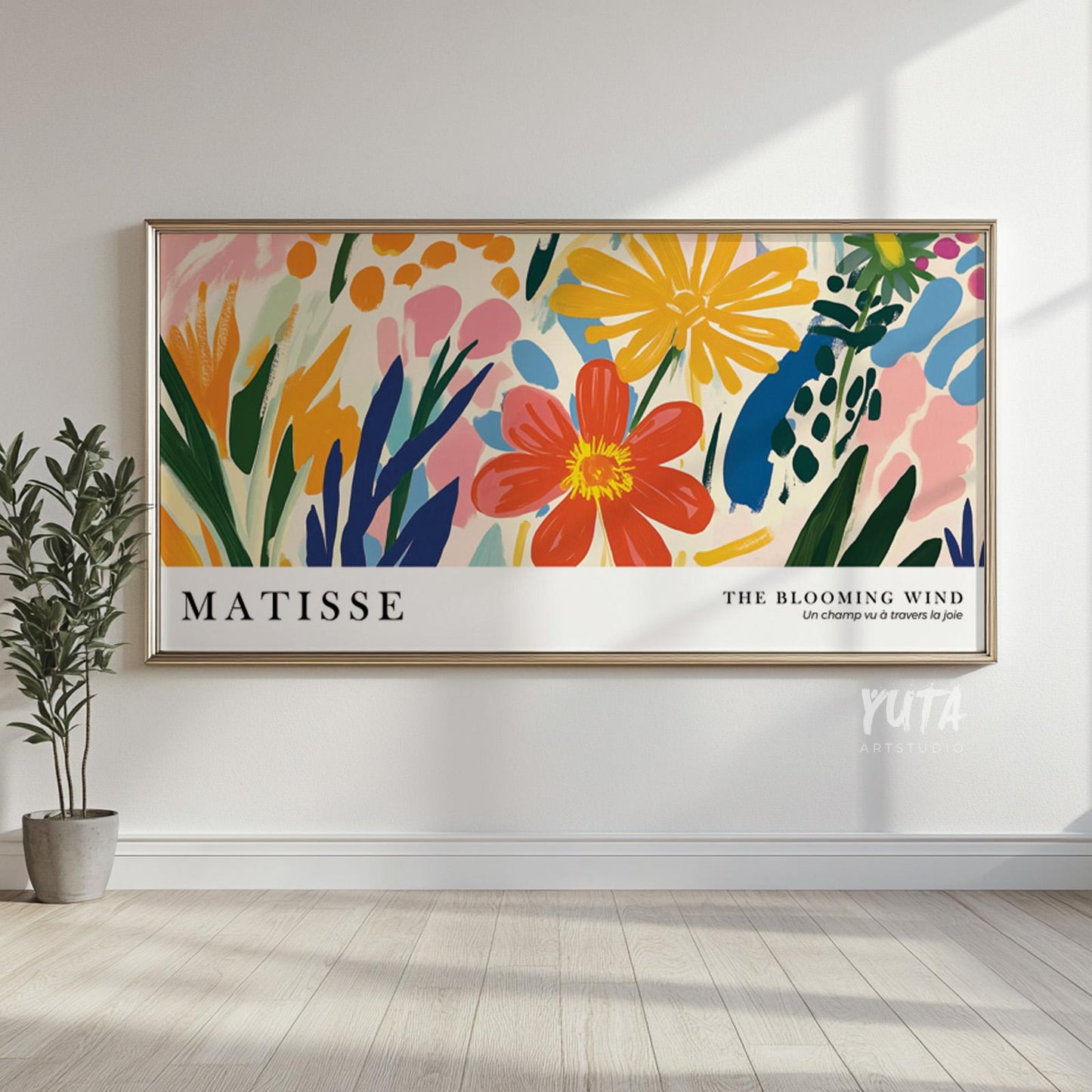 Flower market wall art featuring colorful blossoms, botanical motifs and cheerful contemporary design
