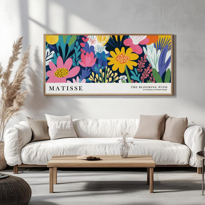 Flower wall art featuring colorful blossoms, tropical foliage and bold contemporary botanical artwork