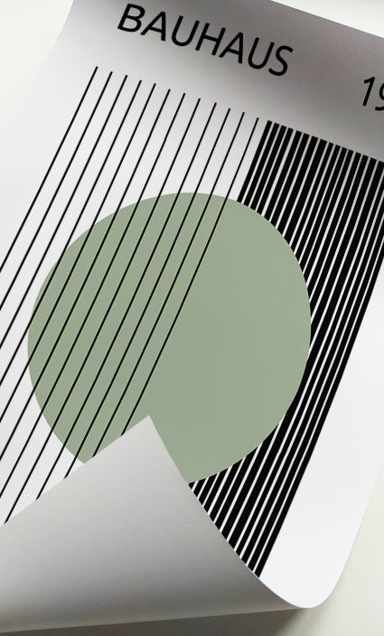 Modern geometric wall art inspired by Bauhaus design