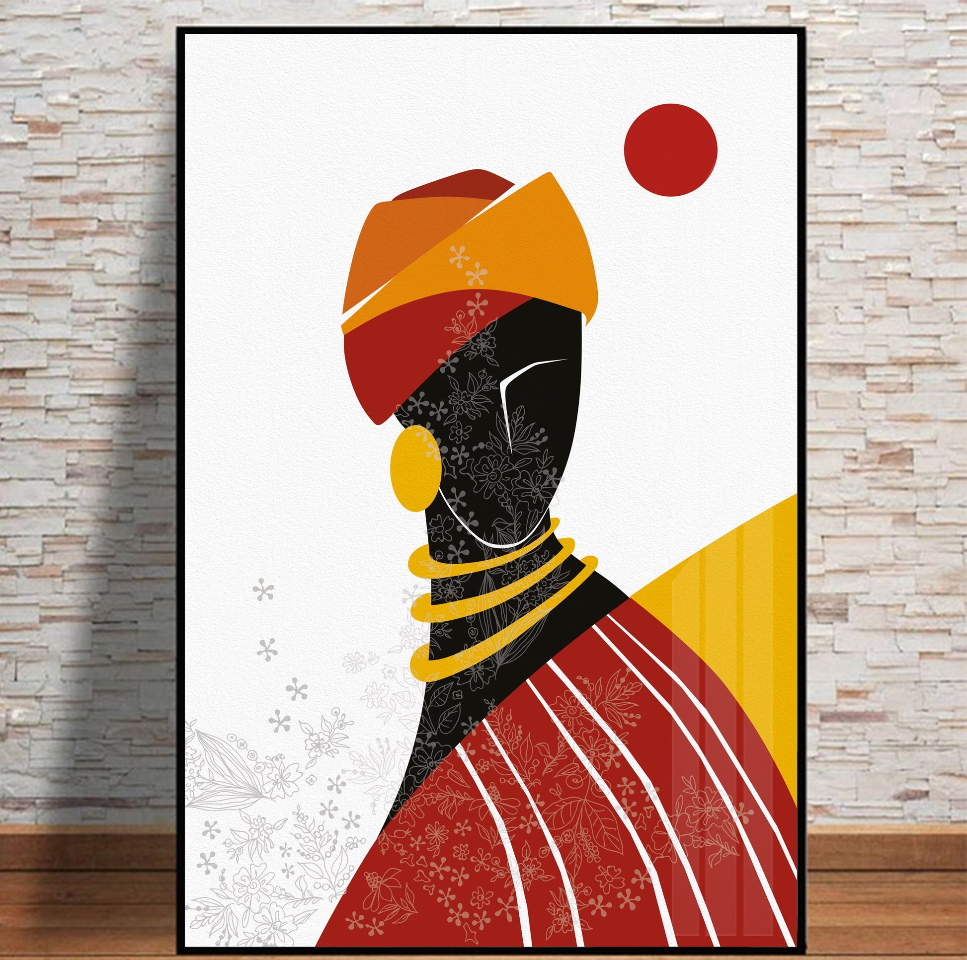 Colorful abstract ethnic africa wall art
