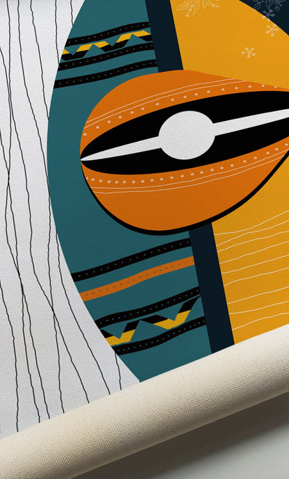 above bed african wall art
