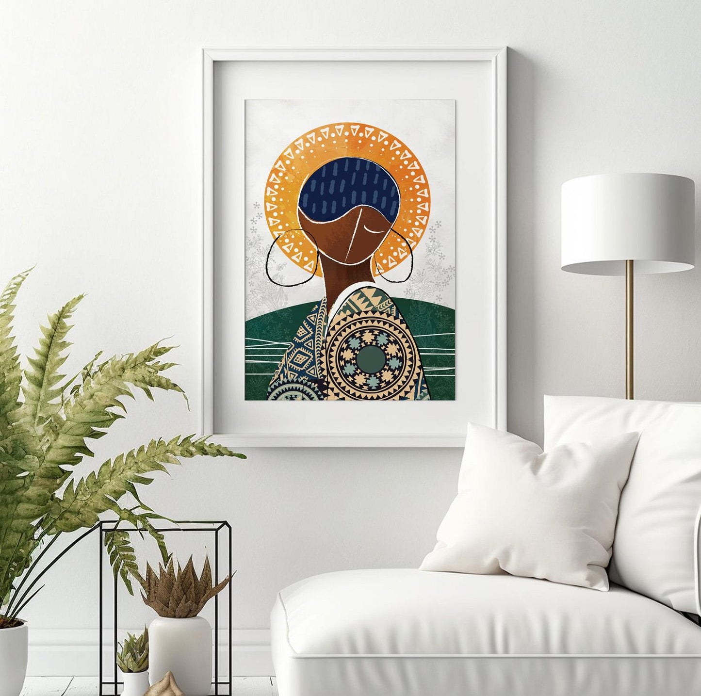 Cultural heritage art print in a contemporary abstract painting style.