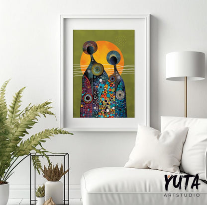 Modern minimalist african american art print. Contemporary bright african wall art Abstract ethnic femile extra large poster, home gift idea