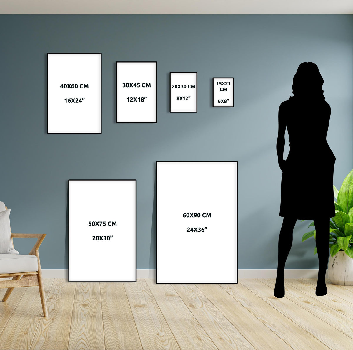 Abstract Woman with Flowers Print: Eclectic Boho Wall Art