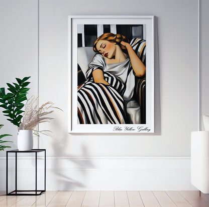 Mid Century Woman Wall Art Print, Abstract Female Figurative Art, People Painting, Vintage Poster Style Living Room Decor, Art Deco Print