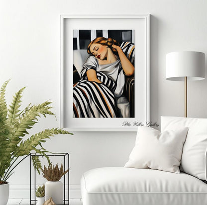 Mid Century Woman Wall Art Print, Abstract Female Figurative Art, People Painting, Vintage Poster Style Living Room Decor, Art Deco Print