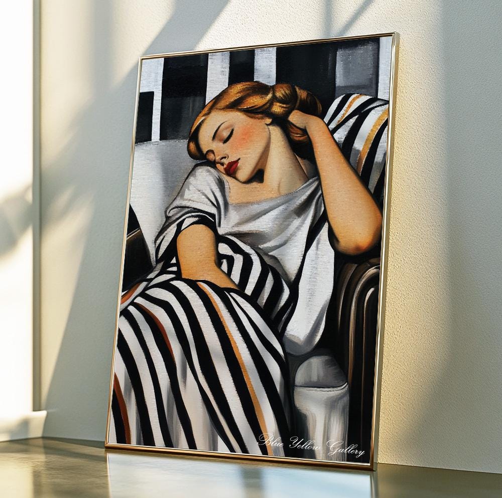 Mid Century Woman Wall Art Print, Abstract Female Figurative Art, People Painting, Vintage Poster Style Living Room Decor, Art Deco Print