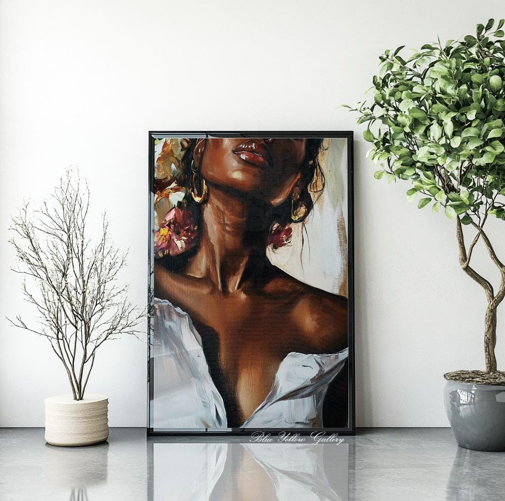 Black female portrait art – perfect for adding culture and beauty to modern home spaces.