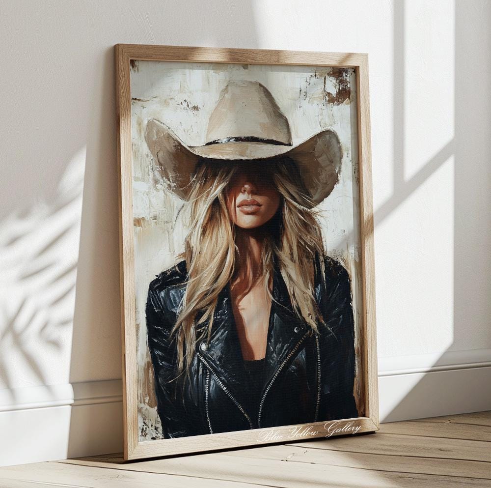 Abstract Western cowgirl print – perfect for boho, ranch, or coastal-themed wall decor.