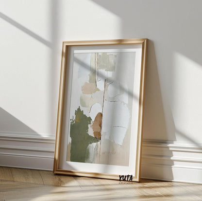 Minimalist abstract print, neutral modern wall art.