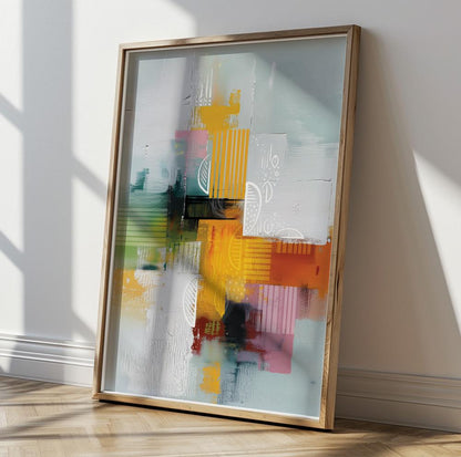 Vibrant modern wall art for living room in bright and pastel colors