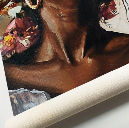 African american black woman wall art print. Modern black girl wall art, Abstract people art, afrocentric room decor