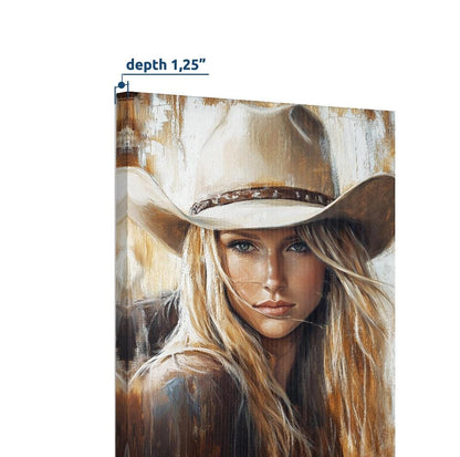 Modern Neutral Western Cowgirl Wall Art Print. Abstract People Art, Wild West Wall Art, Female Portrait