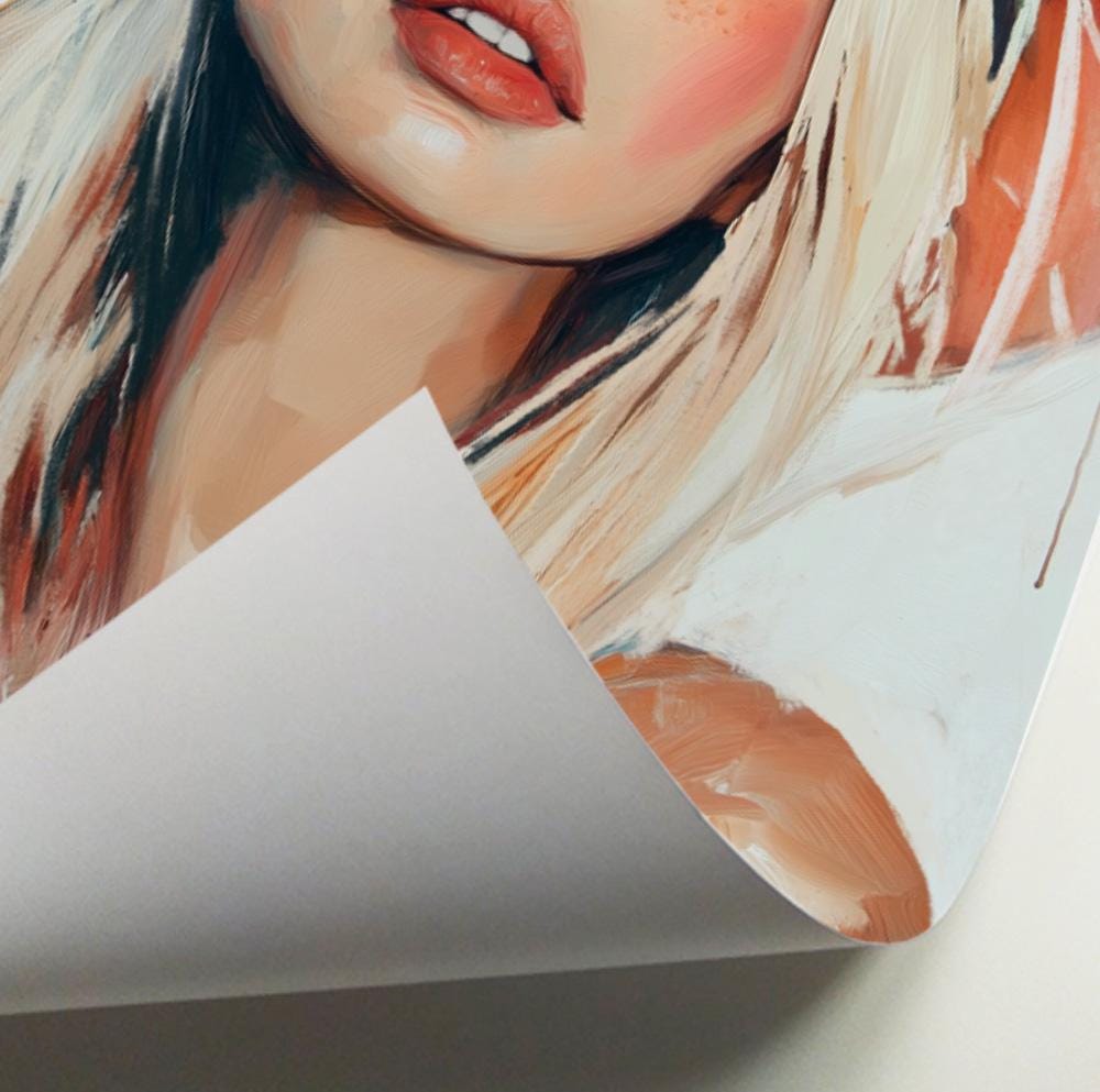 Cowgirl Wall Art, Modern Western Female Print. Coastal Woman in a Red Hat Figurative Art, Rustic Farmhouse Decor, Western Art Print