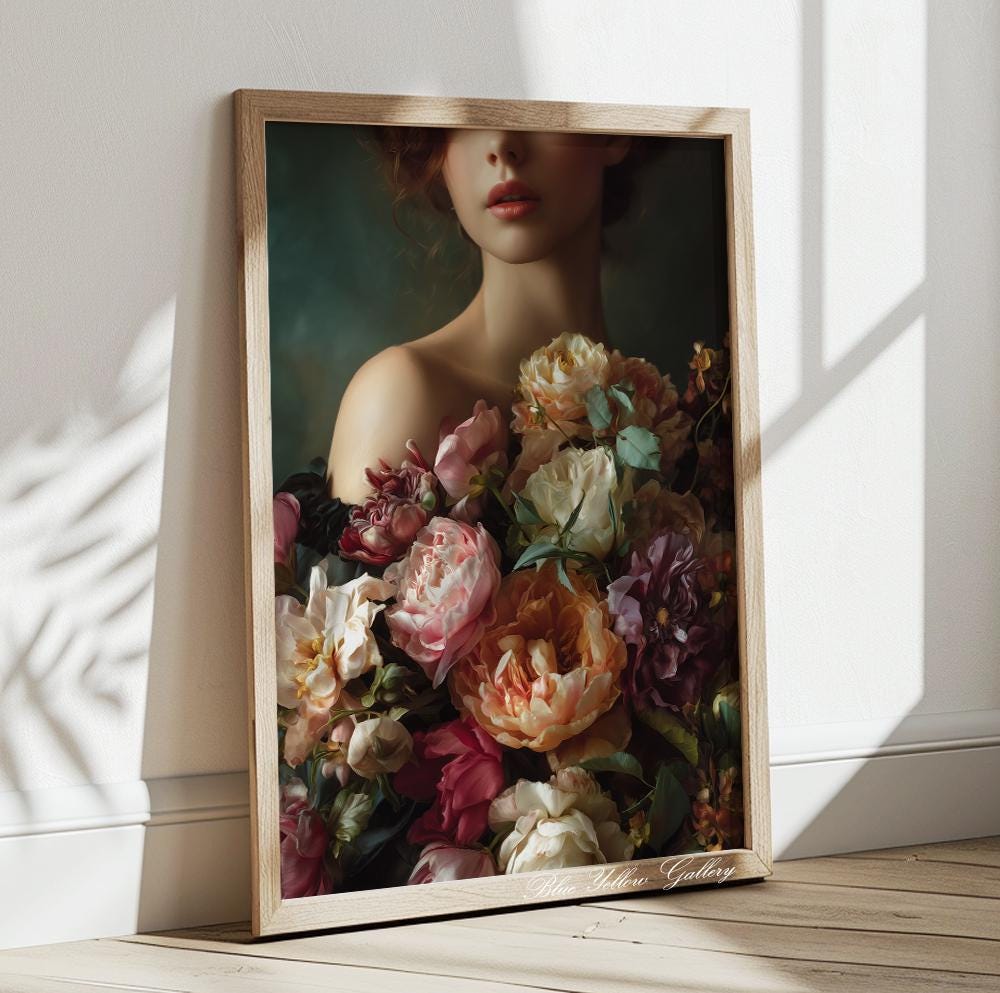 Feminine statement artwork with warm dramatic tones