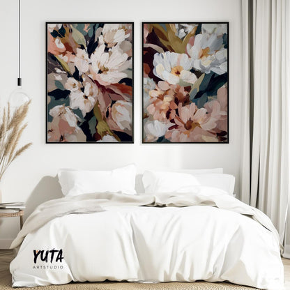 neutral botanical prints set cozy living room decor