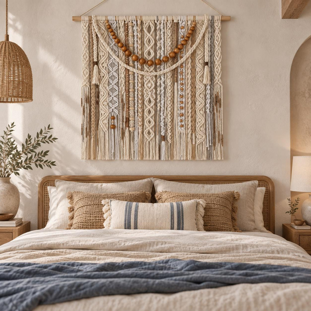Large Macrame Wall Hanging, Neutral Macrame Wall Art, Fiber Art Wall Hanging, Woven Wall Decor, Boho Statement Wall Art