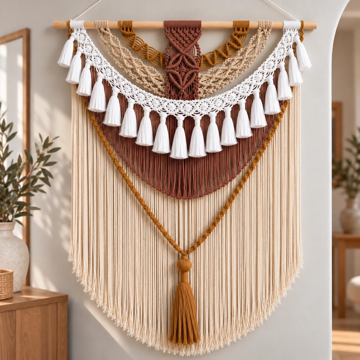 Large Macrame Wall Hanging, Boho Wall Decor, Handmade Woven Wall Tapestry, Colorful Bohemian Wall Art for Living Room