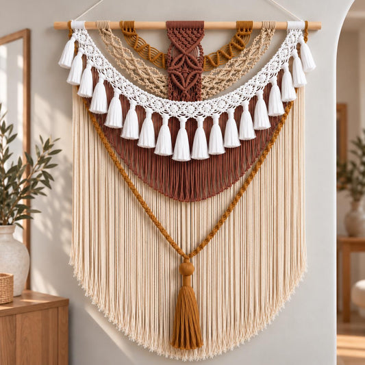 Large Macrame Wall Hanging, Boho Wall Decor, Handmade Woven Wall Tapestry, Colorful Bohemian Wall Art for Living Room