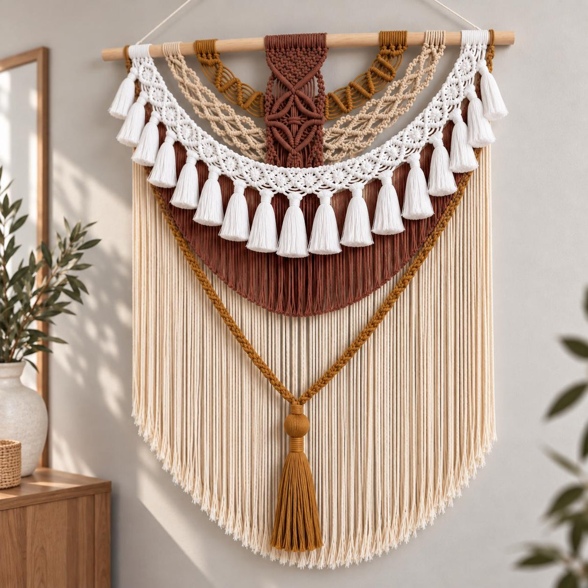 Large Macrame Wall Hanging, Boho Wall Decor, Handmade Woven Wall Tapestry, Colorful Bohemian Wall Art for Living Room