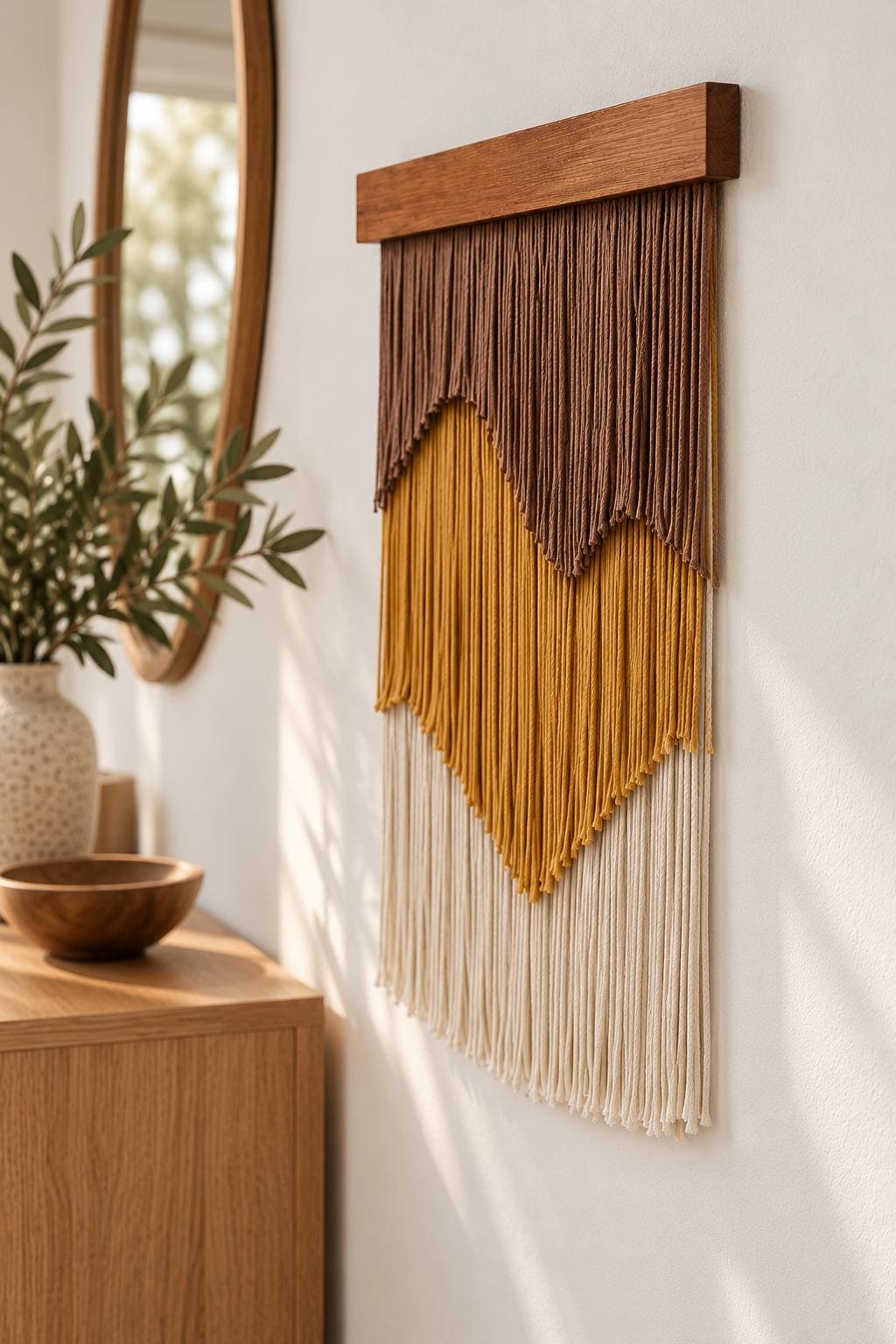 Large Macrame Wall Hanging, Abstract Fiber Wall Art, Modern Boho Textile Tapestry, Statement Wall Decor