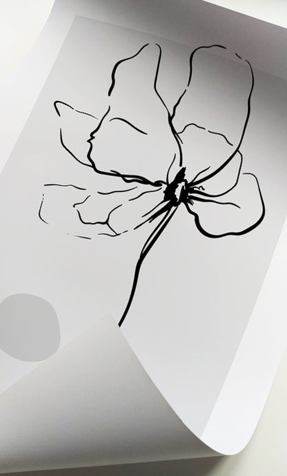 Contemporary flower line art for modern interiors