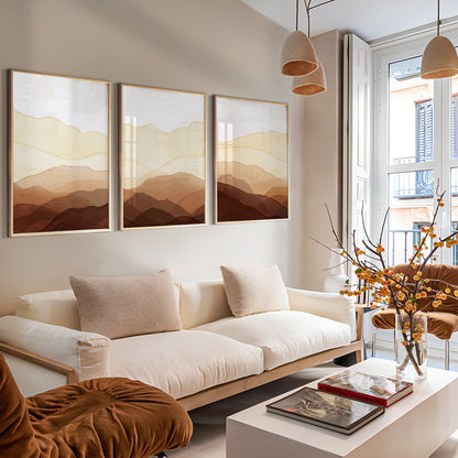 Beige mountain wall art for Scandinavian interiors