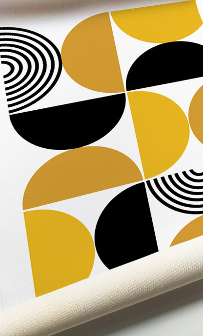 Contemporary yellow abstract prints designed for modern living rooms and bedrooms
