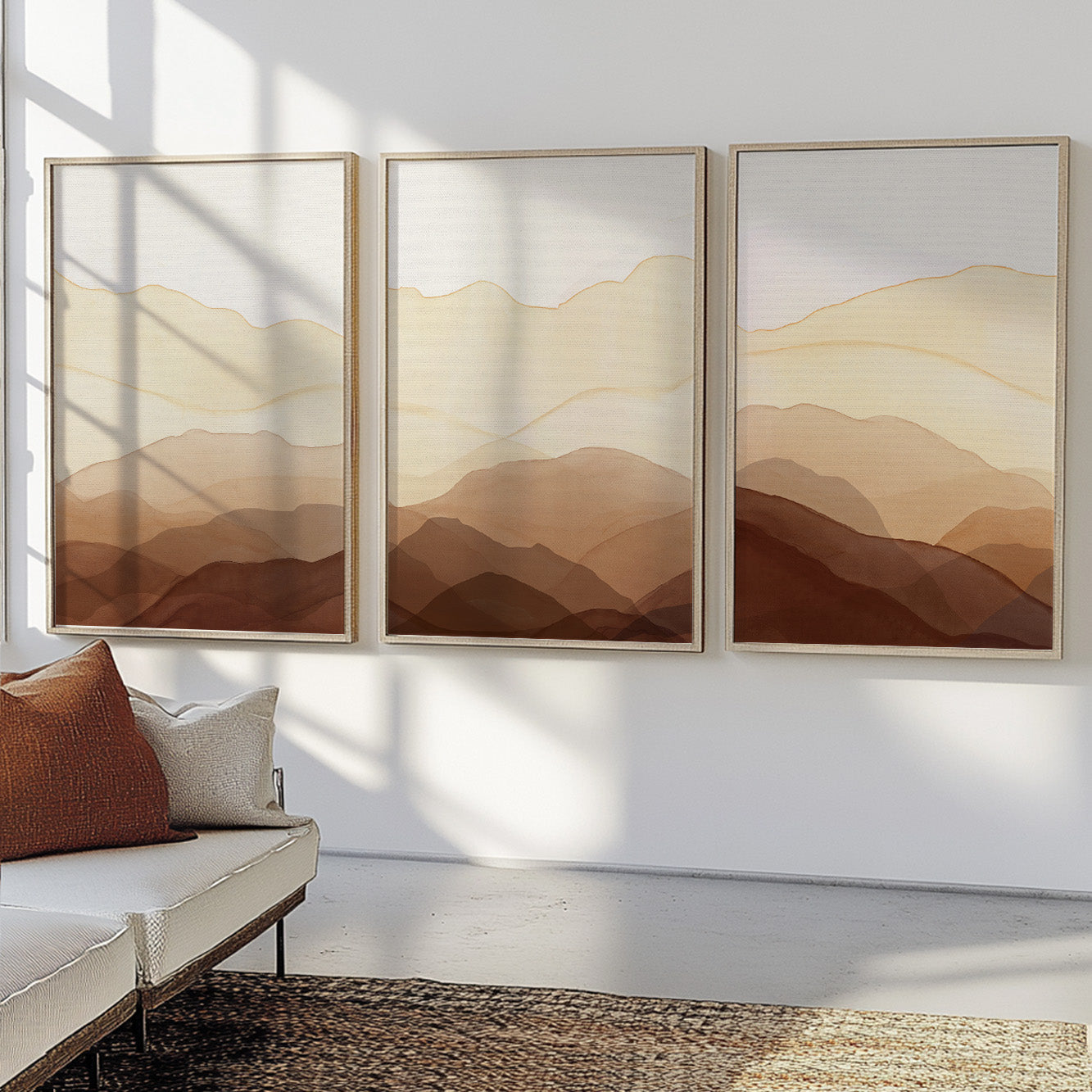Contemporary mountain print set for bedroom décor