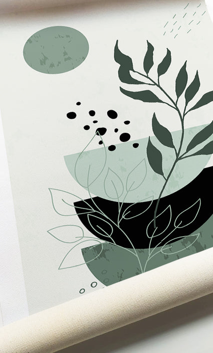 Contemporary botanical gallery wall bringing natural elegance to modern interiors