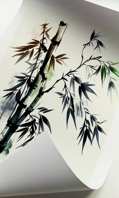 Contemporary Japanese bamboo print set for minimalist interiors