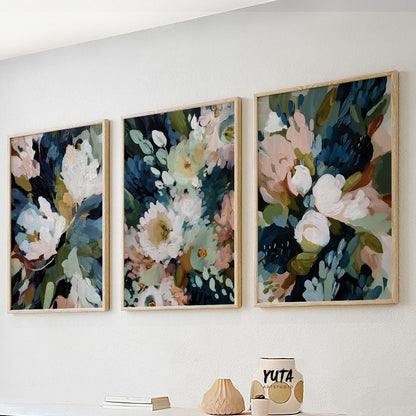 Large abstract flower wall art with layered textured petals