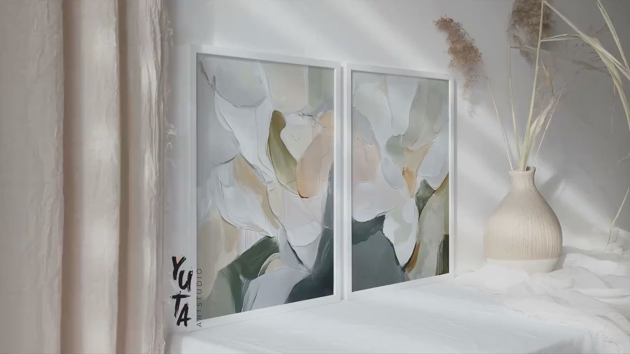 Abstract Neutral Set of 2 Pieces