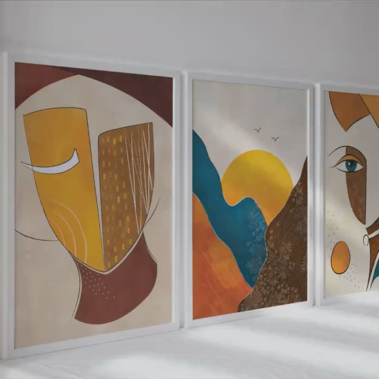 Abstract African Art Print Set